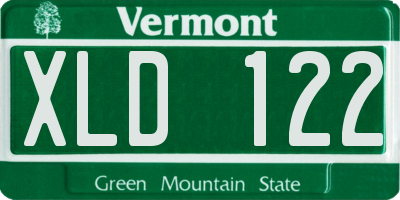 VT license plate XLD122