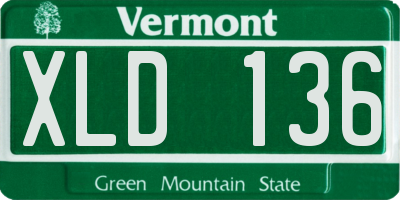 VT license plate XLD136