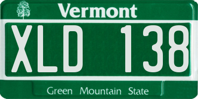 VT license plate XLD138