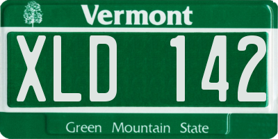 VT license plate XLD142