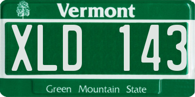 VT license plate XLD143
