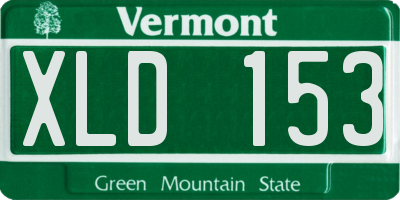 VT license plate XLD153