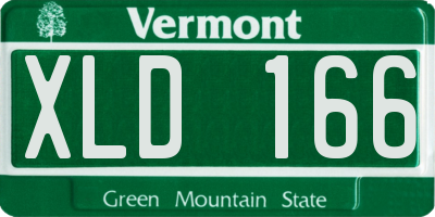 VT license plate XLD166