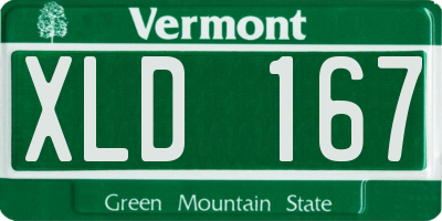 VT license plate XLD167