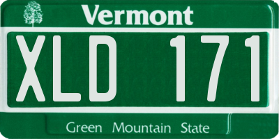 VT license plate XLD171