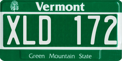 VT license plate XLD172