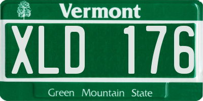 VT license plate XLD176