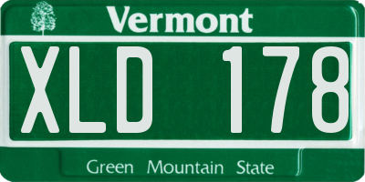 VT license plate XLD178
