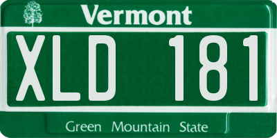 VT license plate XLD181