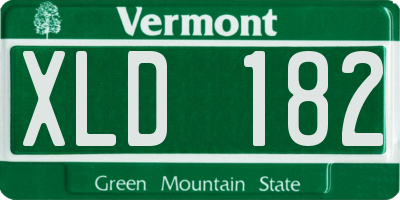 VT license plate XLD182