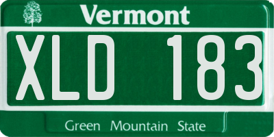 VT license plate XLD183