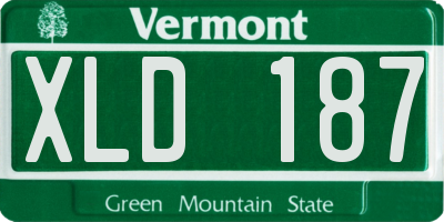 VT license plate XLD187