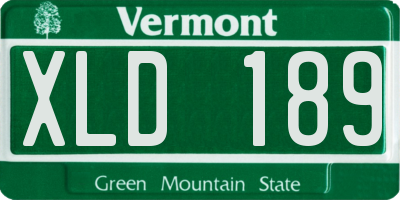 VT license plate XLD189