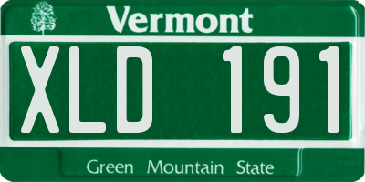 VT license plate XLD191