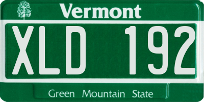 VT license plate XLD192