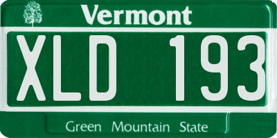 VT license plate XLD193
