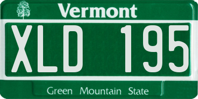 VT license plate XLD195