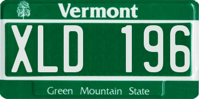 VT license plate XLD196