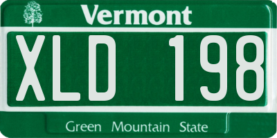 VT license plate XLD198
