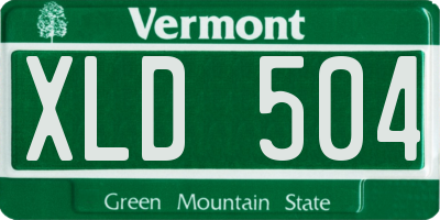 VT license plate XLD504