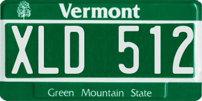 VT license plate XLD512