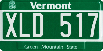 VT license plate XLD517