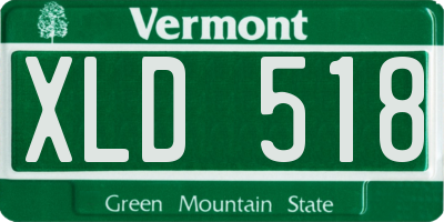 VT license plate XLD518