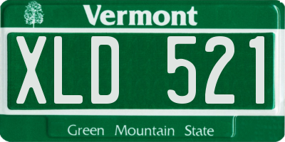 VT license plate XLD521