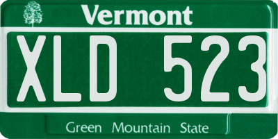 VT license plate XLD523