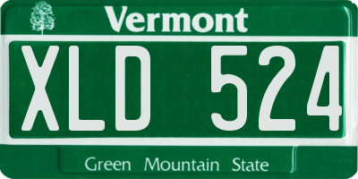 VT license plate XLD524