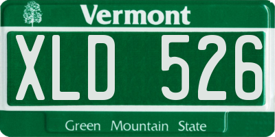 VT license plate XLD526
