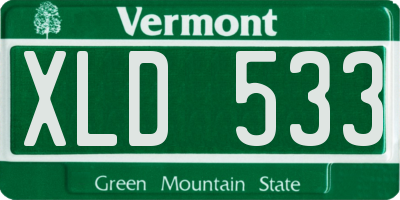 VT license plate XLD533