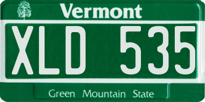 VT license plate XLD535