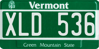 VT license plate XLD536