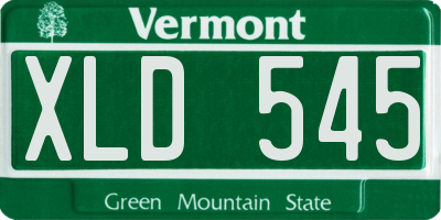 VT license plate XLD545
