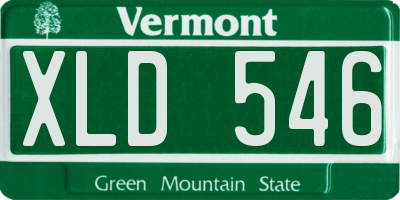 VT license plate XLD546