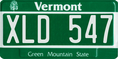 VT license plate XLD547