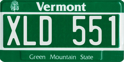 VT license plate XLD551
