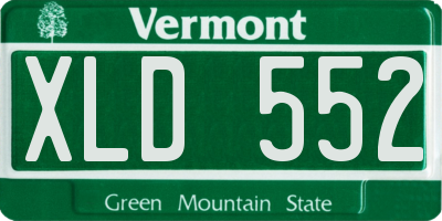 VT license plate XLD552