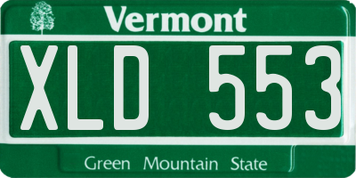 VT license plate XLD553