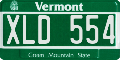 VT license plate XLD554
