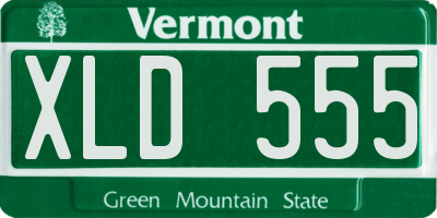 VT license plate XLD555