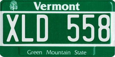 VT license plate XLD558