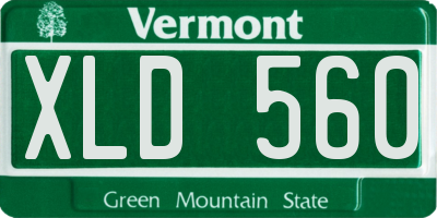 VT license plate XLD560