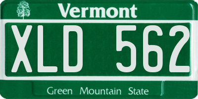 VT license plate XLD562