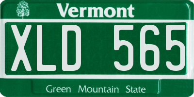 VT license plate XLD565
