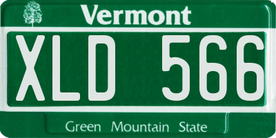 VT license plate XLD566