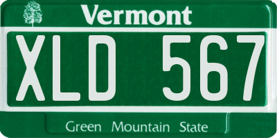 VT license plate XLD567