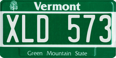VT license plate XLD573