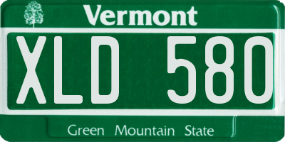 VT license plate XLD580